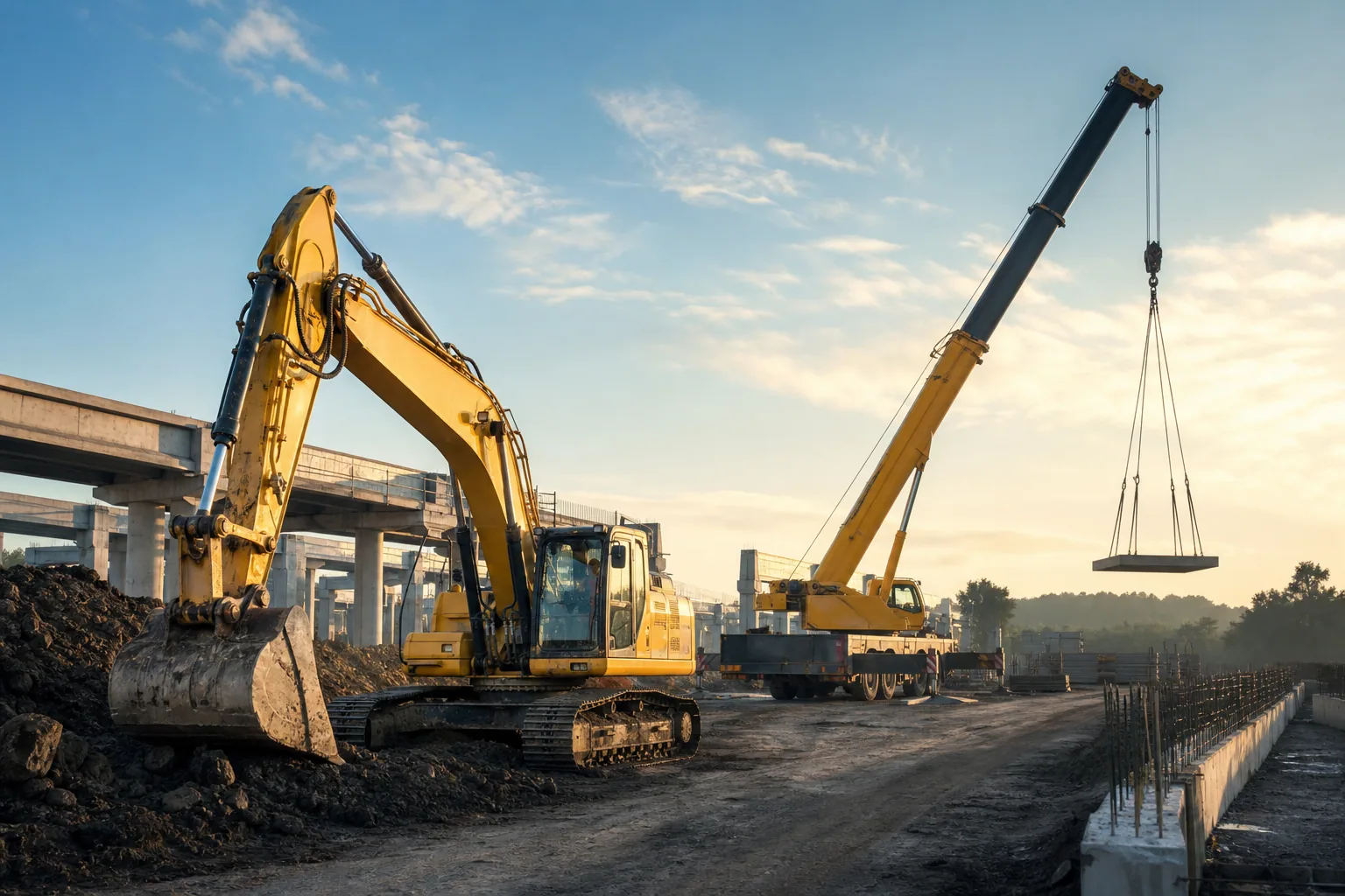 Heavy construction equipment available for rental in Nagpur